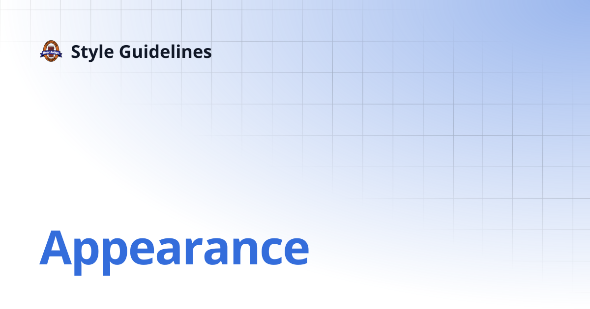 Appearance | Style Guidelines